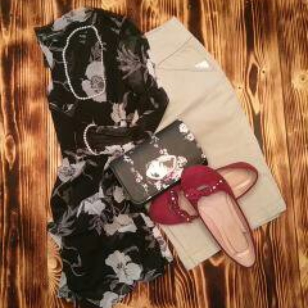 INC Floral print blouse (Dancing Amryllis)
